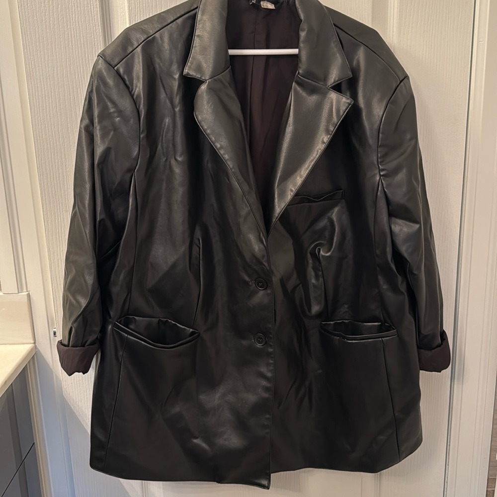 H&M vegan leather blazer